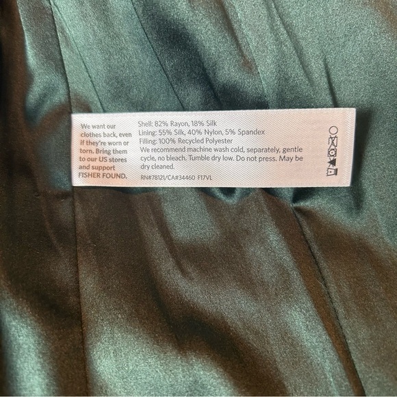 Eileen Fisher Emerald Green Fully Lined Quilted Zip Front Jacket Sz.S/P - Picture 13 of 16